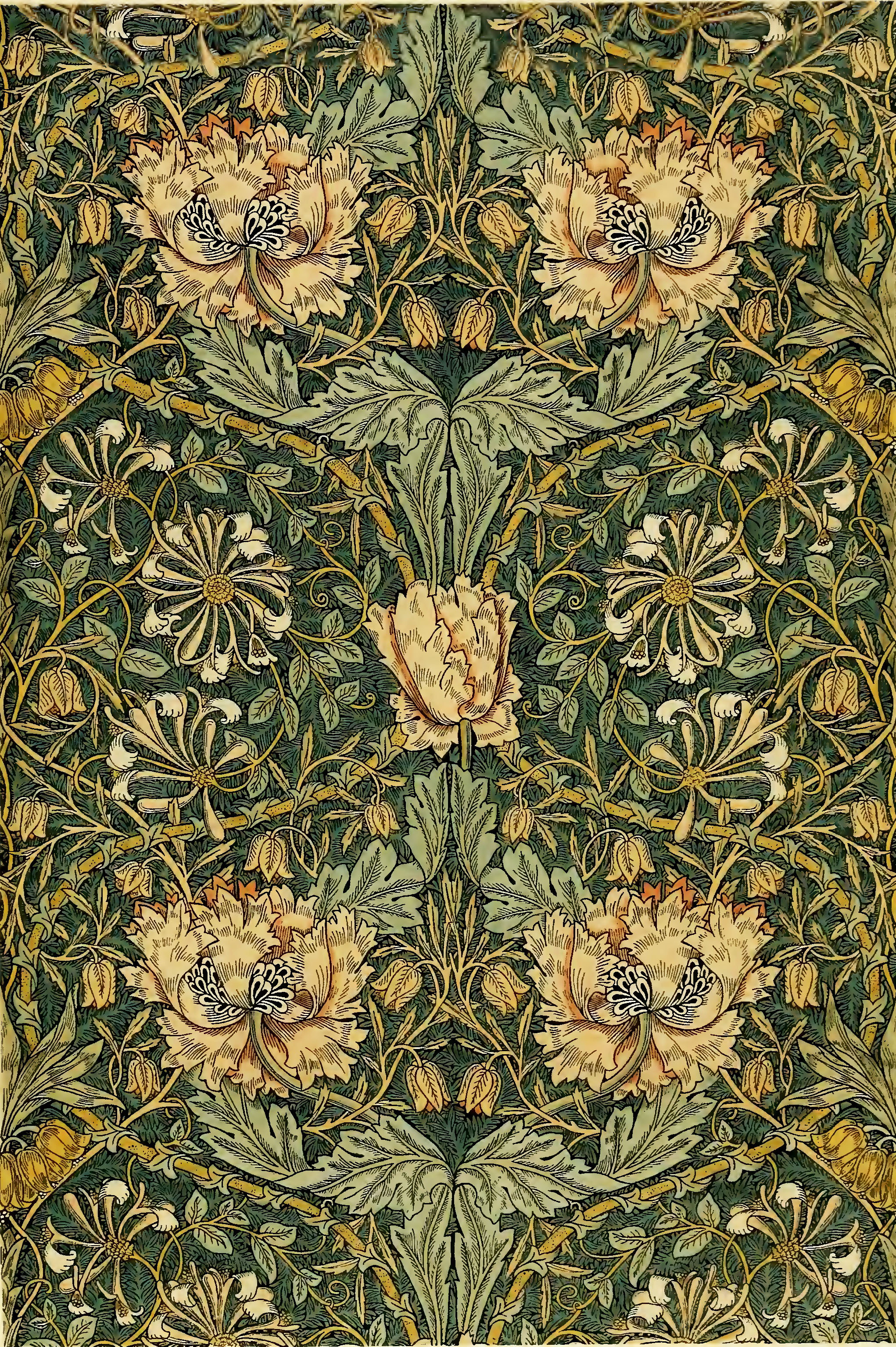 William Morris Seaweed pattern Victorian Blue  Green Floral  Leaves  Art Nouveau vintage wallpaper Morris arts and crafts William Morris  artist textile pattern Poster for Sale by Tamas Das  Redbubble