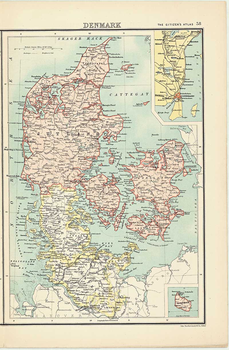 old map of Denmark
