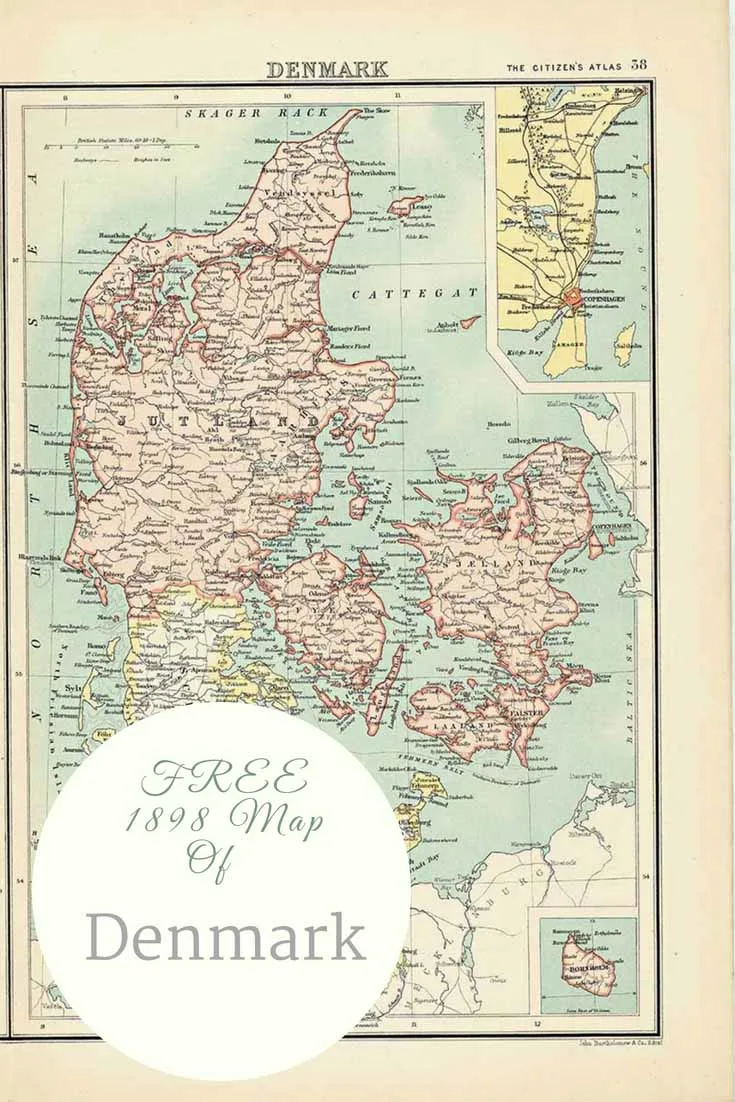 Free Old Map of Denmark 1898
