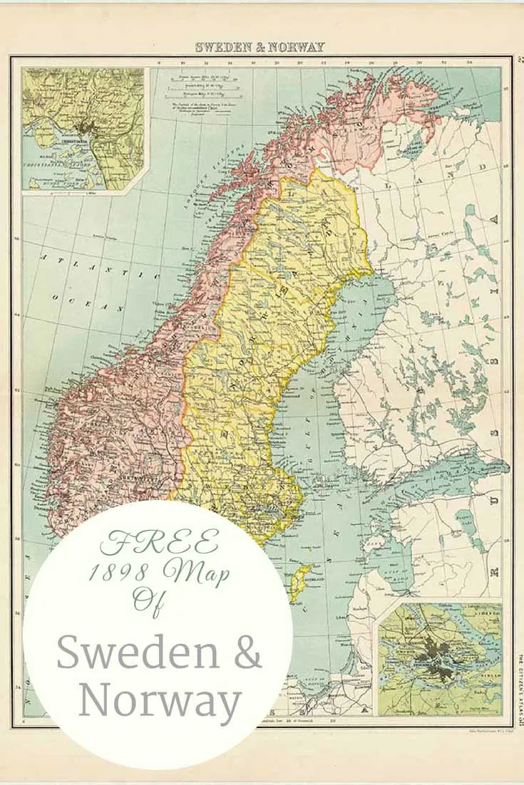 FREE old map of sweden and Norway