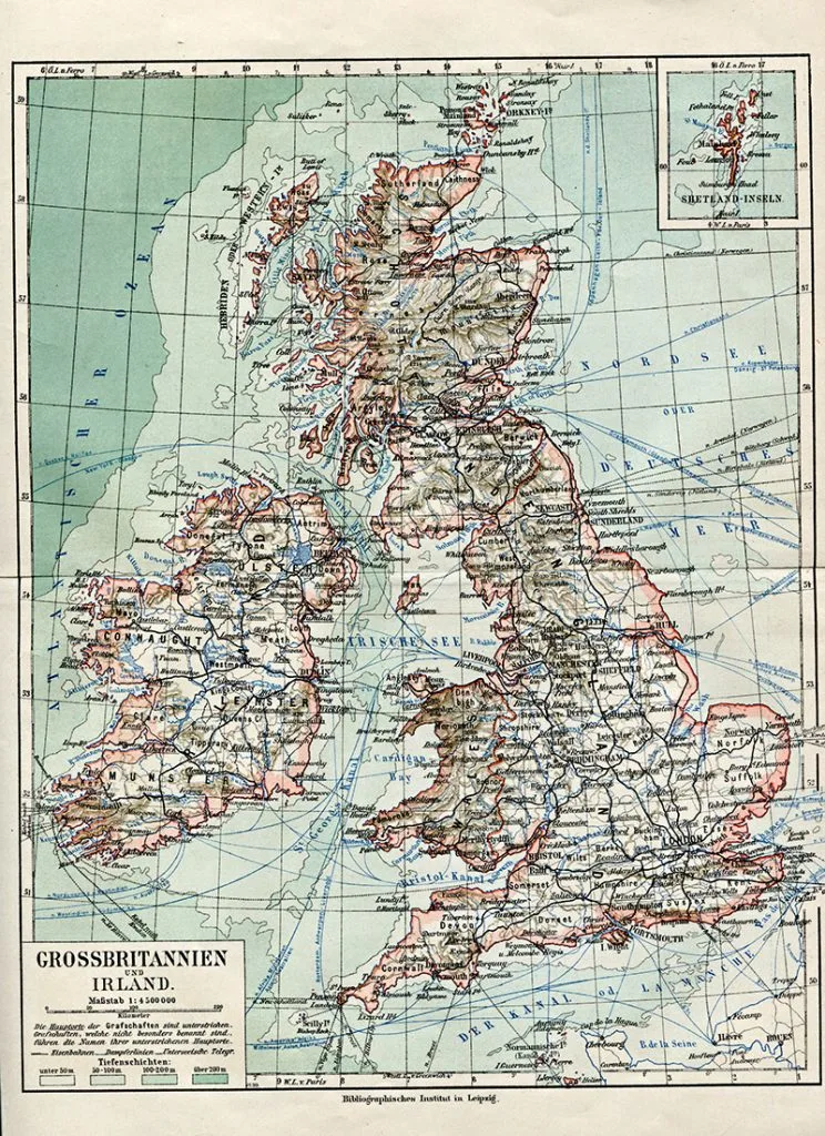 Old Map of Great Britain & Ireland
