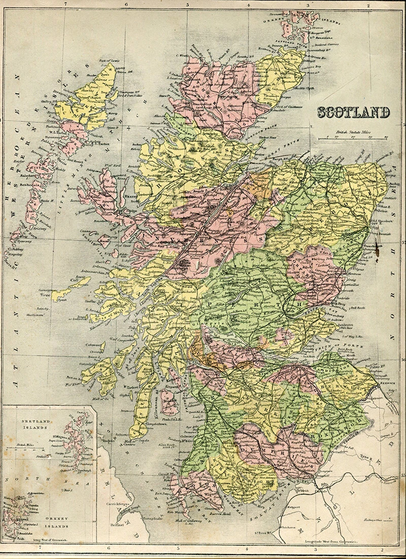 Old map of Scotland