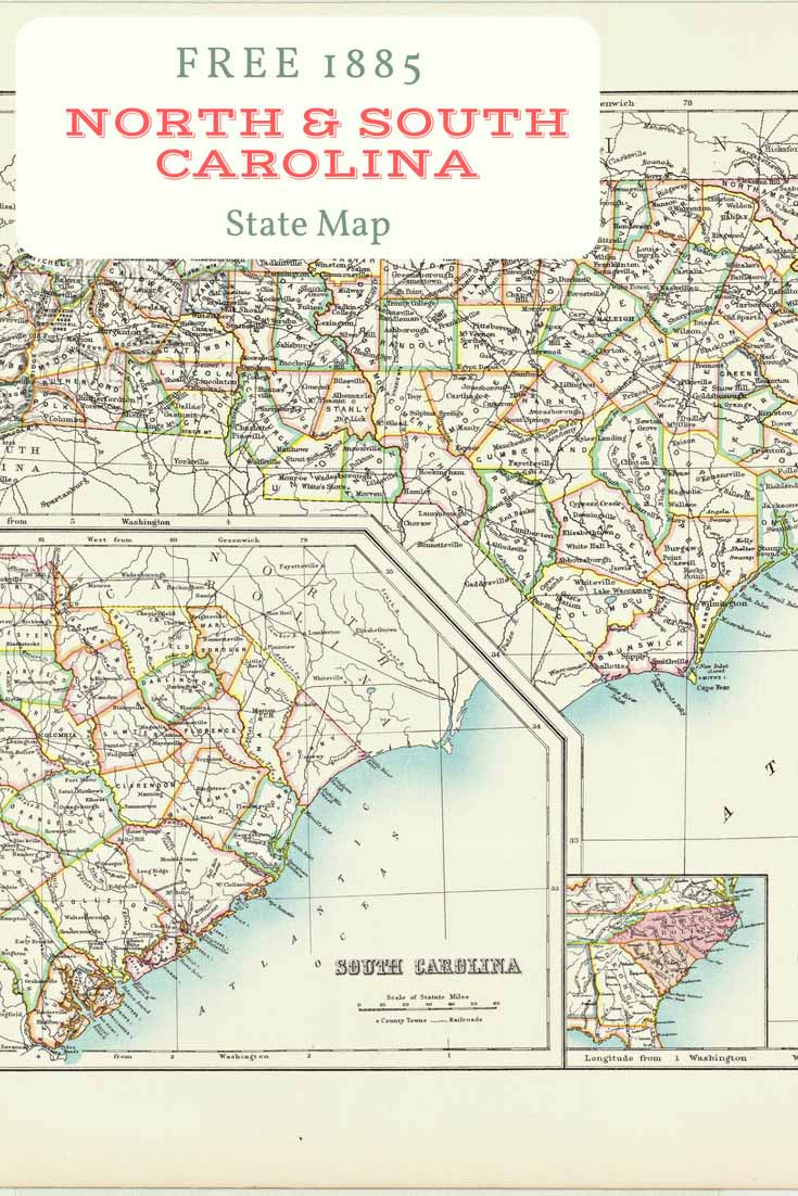 FREE download old map North and South Carolina 