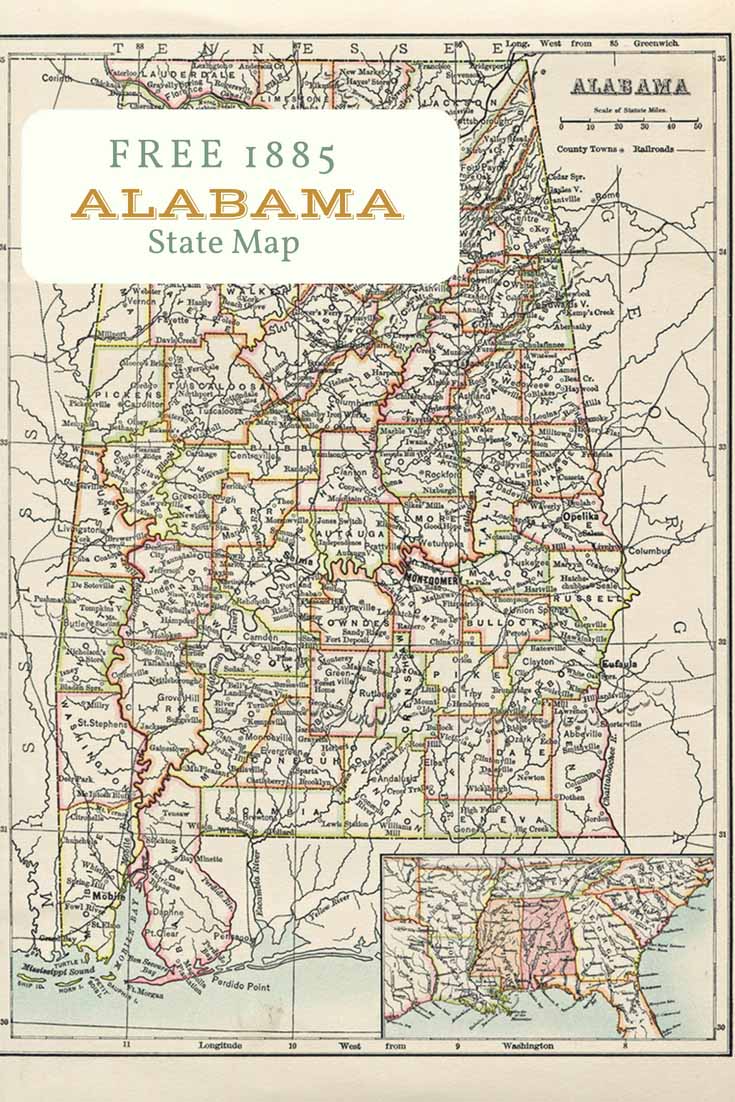 Free Old Map Alabama