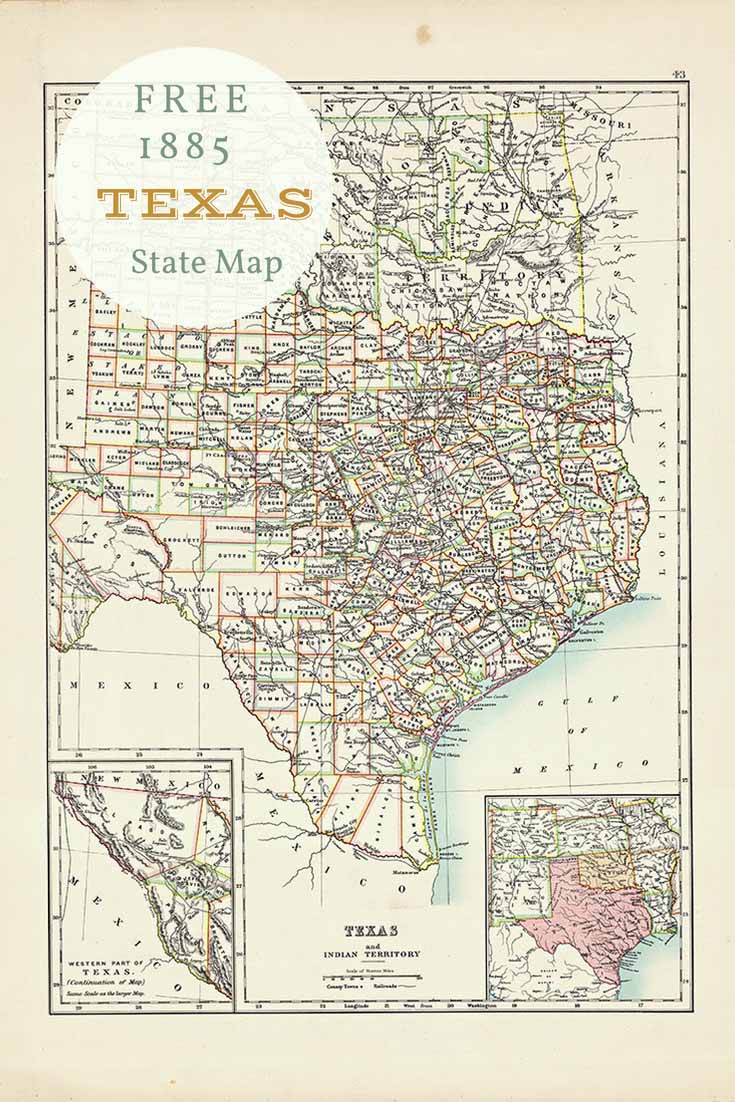 FREE download old map texas