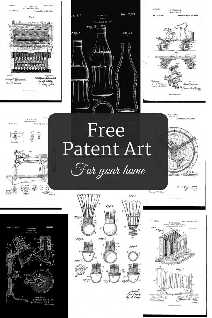 Printable free patent art for your home