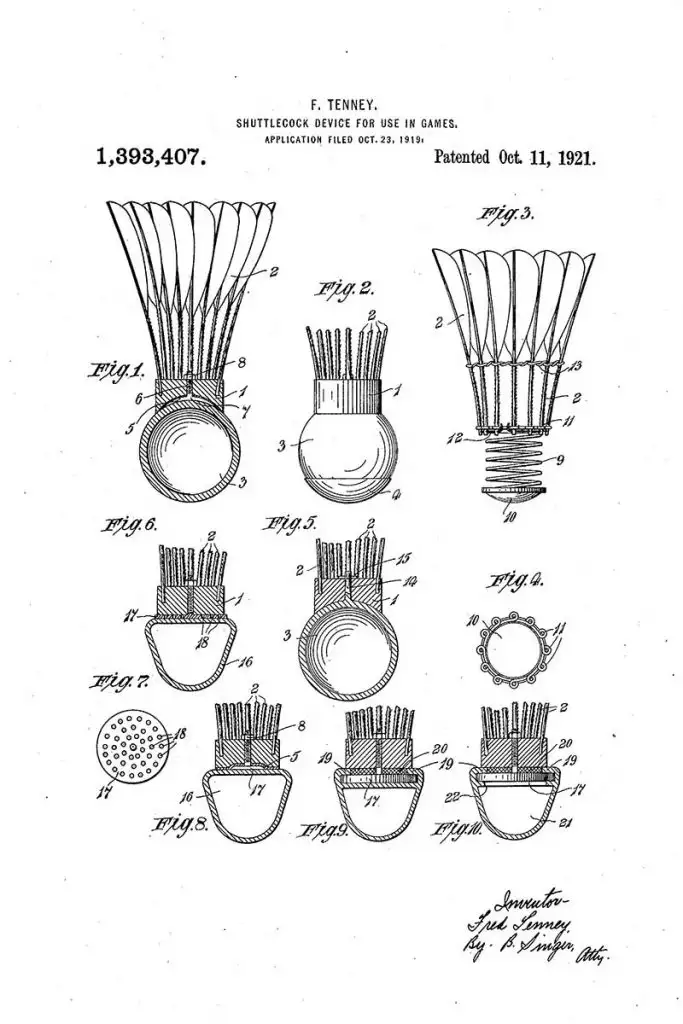 Shuttlecock patent