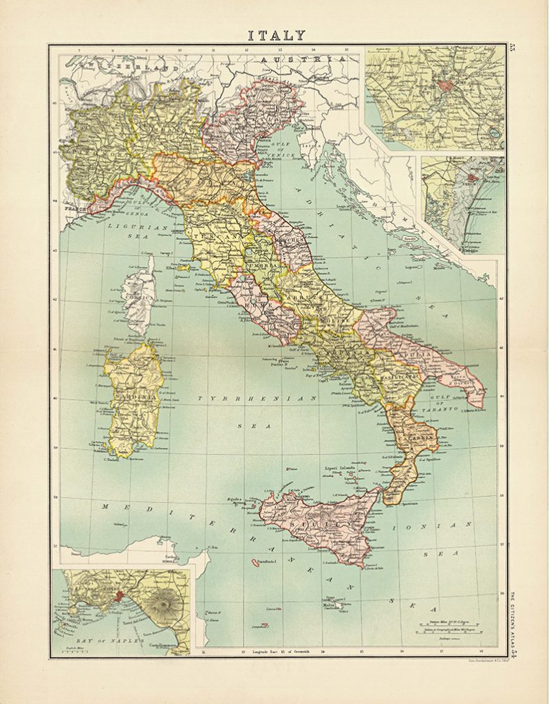 Vintage Map of Italy Citizen Atlas