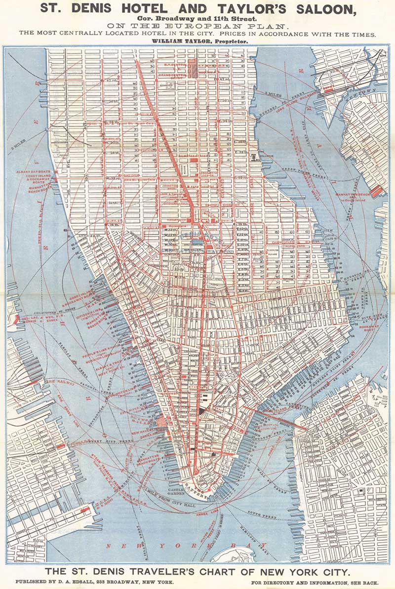 Vintage map of Lower Manhattan free to print