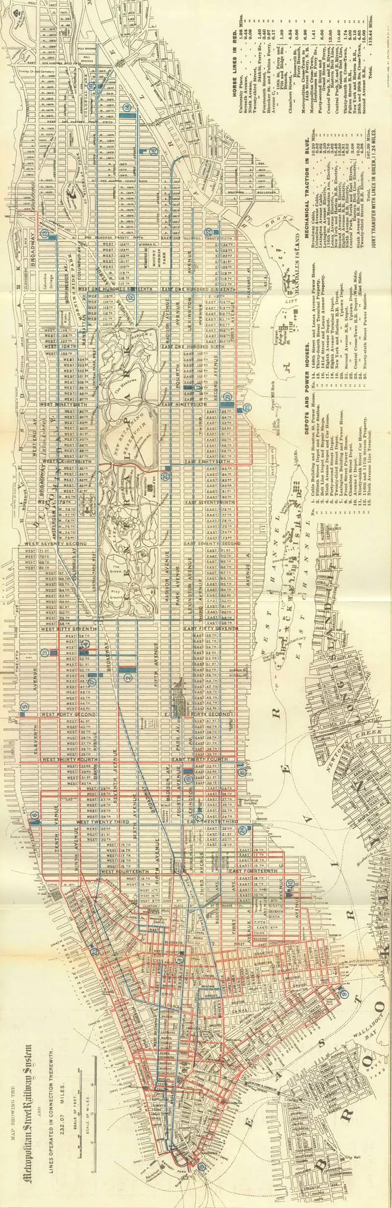 Free 1899 Manhattan Street Car Map