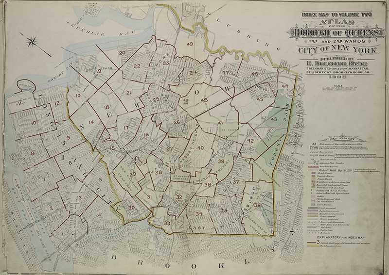 vintage map New york Queens borough
