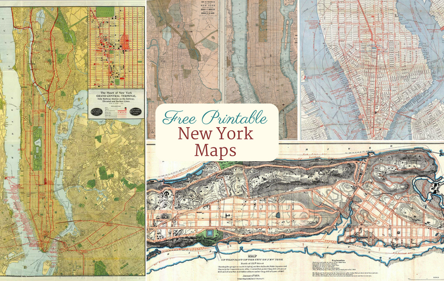 Free printable vintage new york city maps