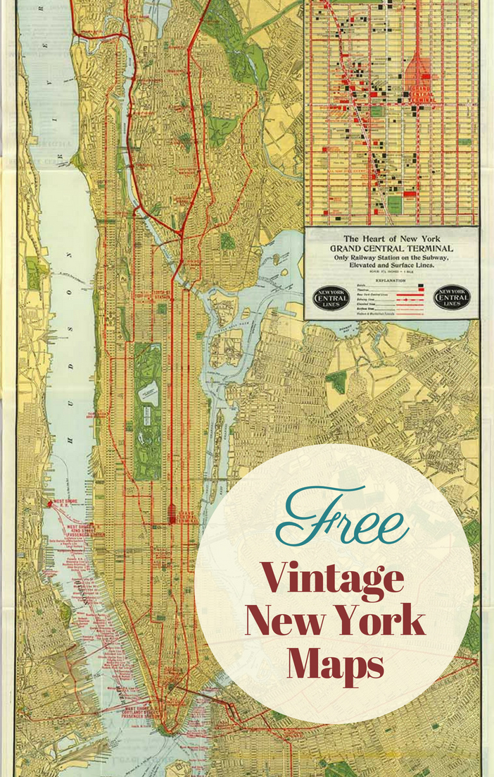 Free vintage Manhattan maps