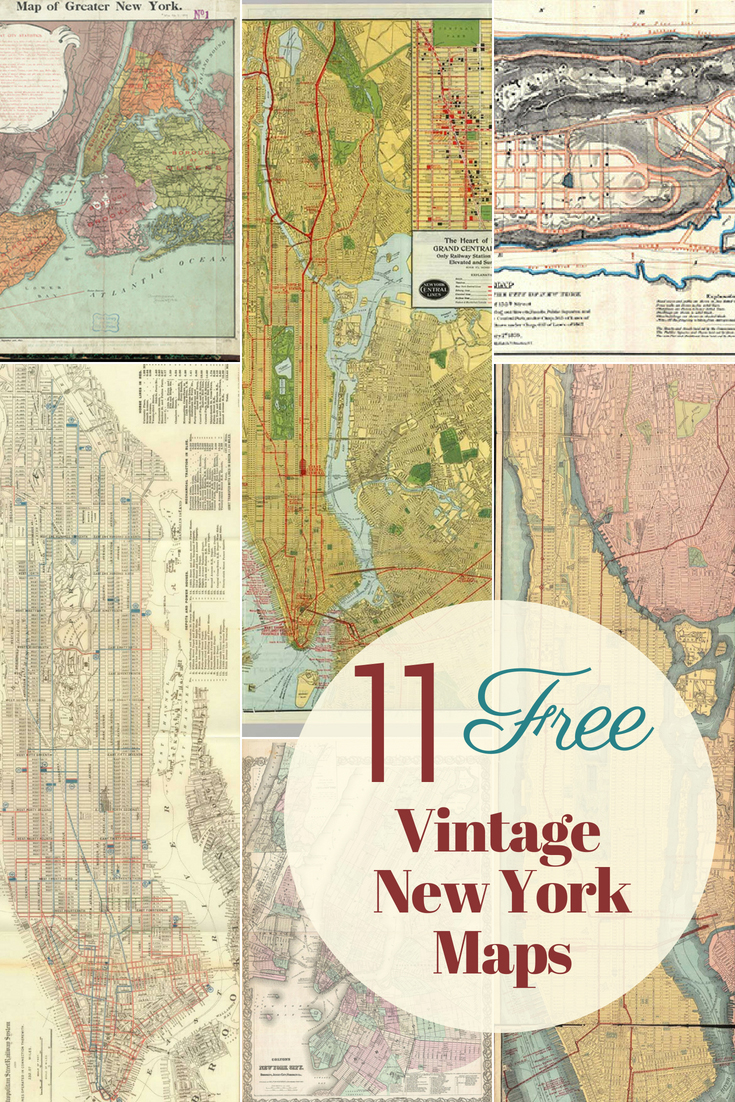 11 Free Vintage New York Maps