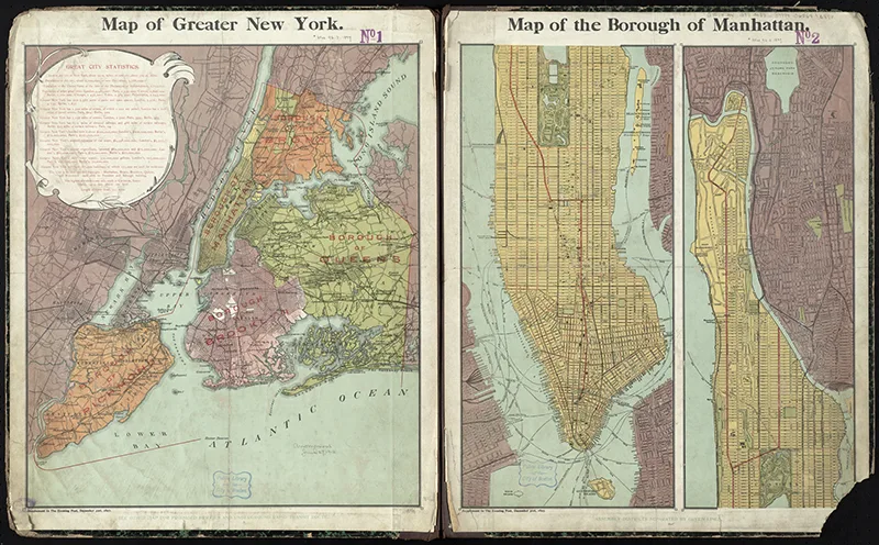 Vintage map of greater New York City