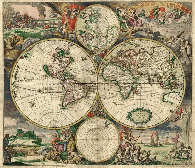 Anitque world maps - 1689