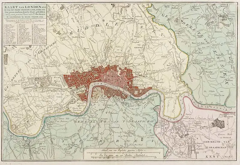 1754 vintage london map