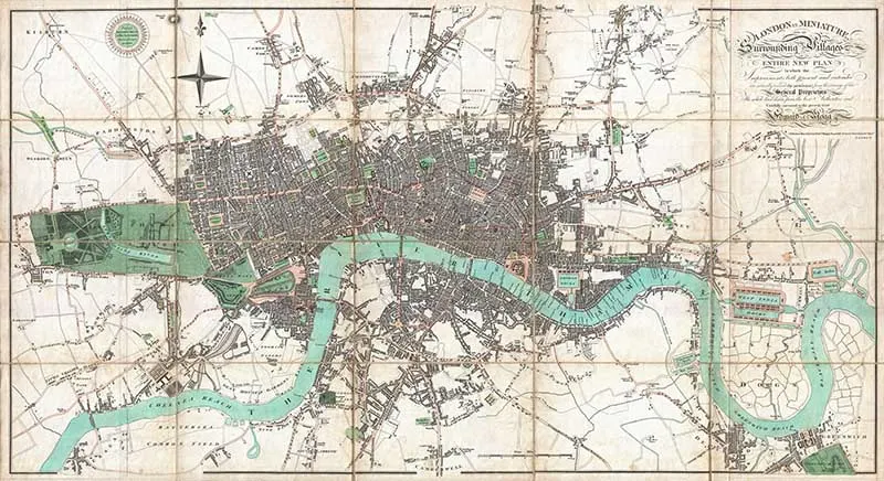 1806 Mogg Pocket Map of London Free to download