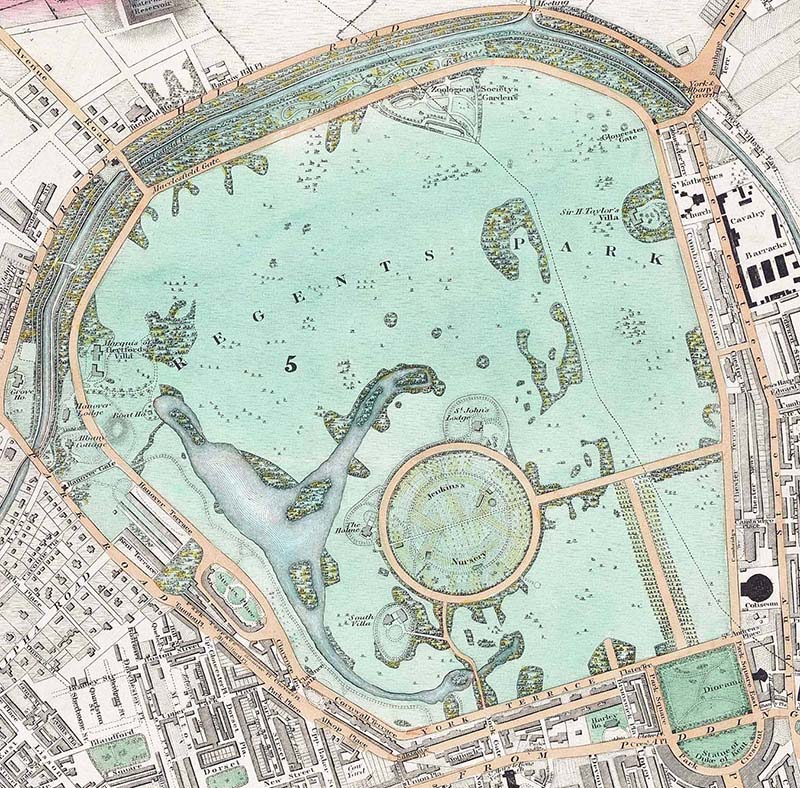 1830 Map of Regents Park London