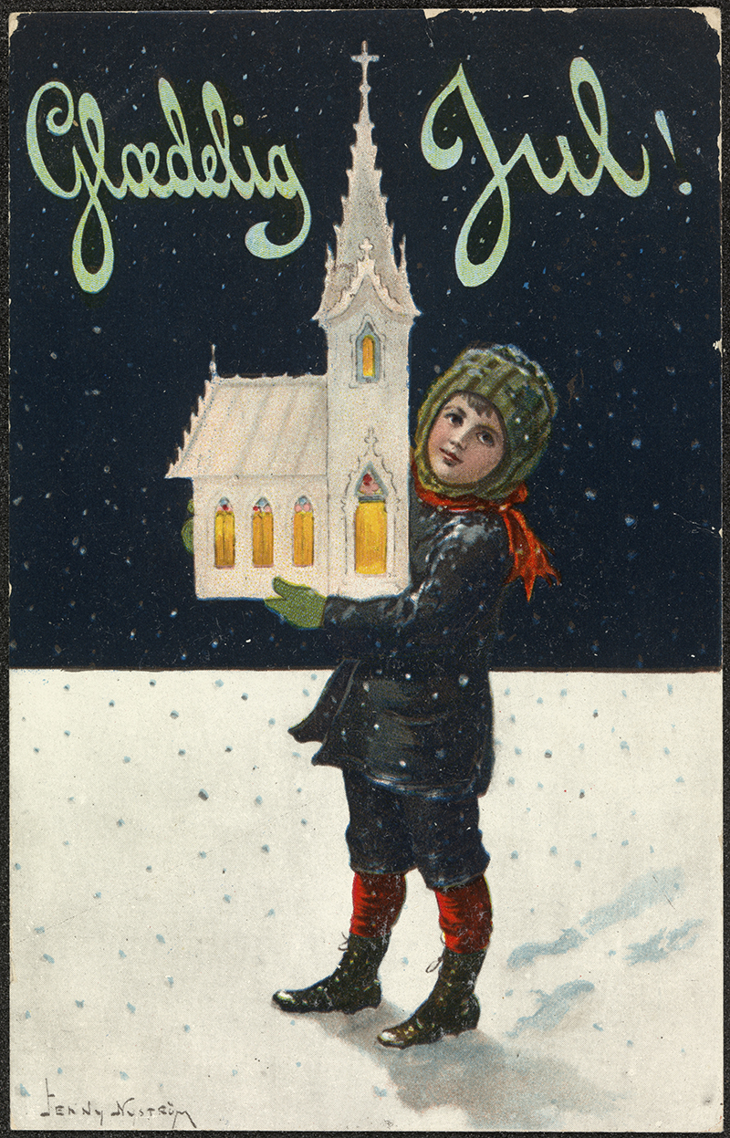 Danish Vintage Christmas card 1910