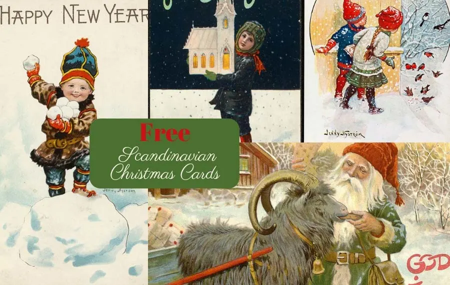Free Printable Antique Scandinavian Christmas Cards