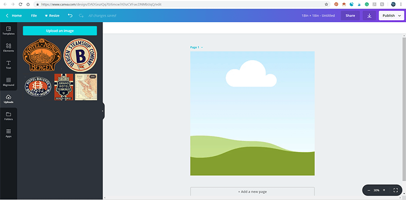 Selecting element grid with uploads