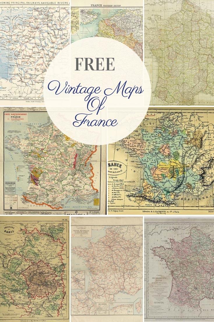 FREE printable vintage maps of France