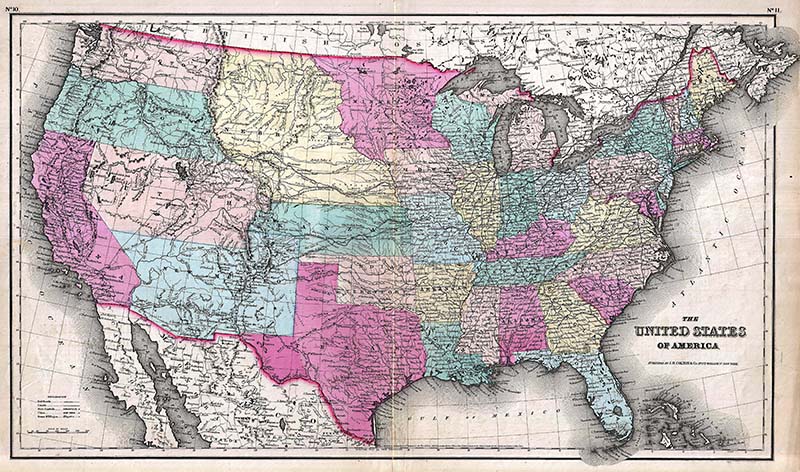1857 Map of the USA free download