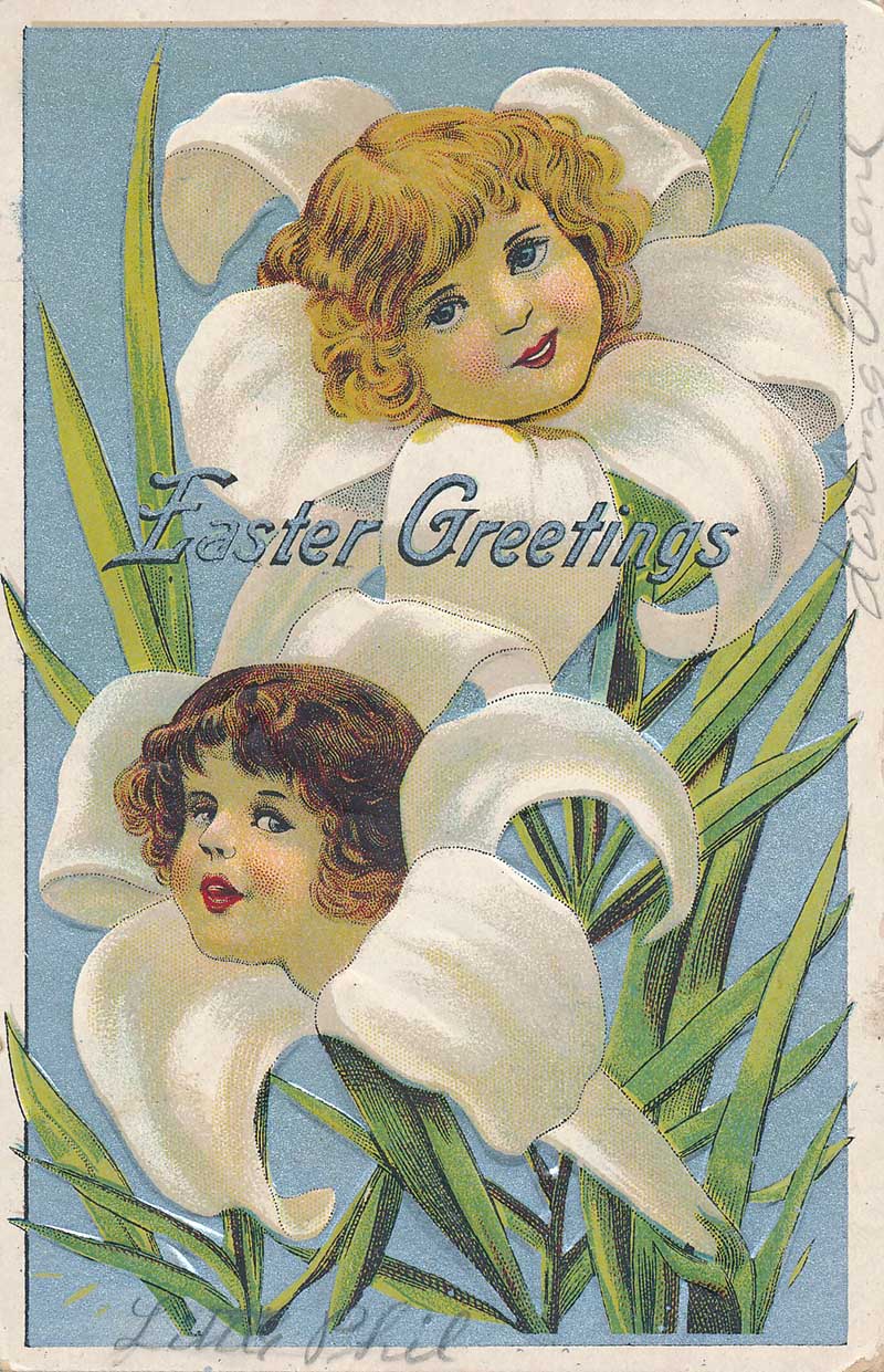 Flower girls Easter card