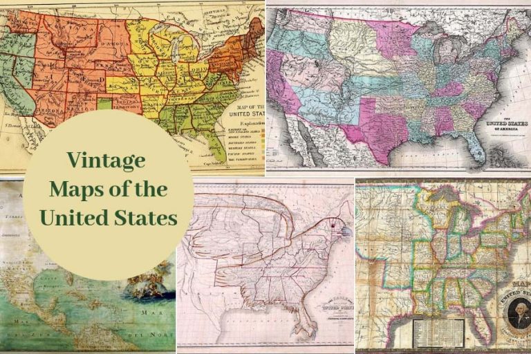 Wonderful Vintage Maps Of The United States Copyright Free