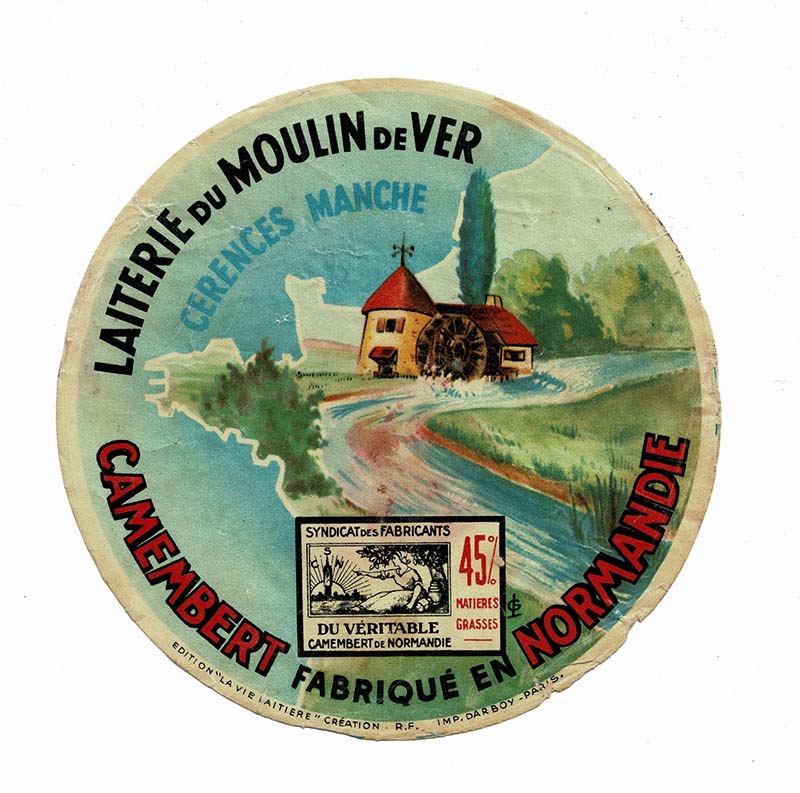 Vintage cheese label Camembert