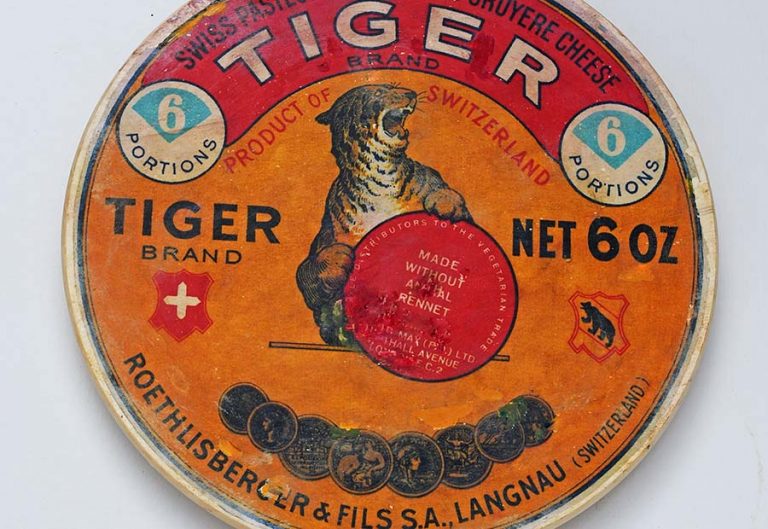vintage cheese label lazy susan