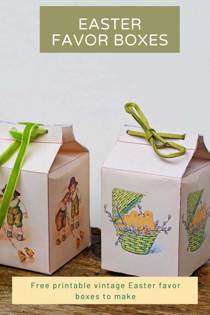 Free printable Easter favor boxes
