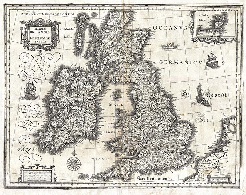 1631 vintage map of the British Isles