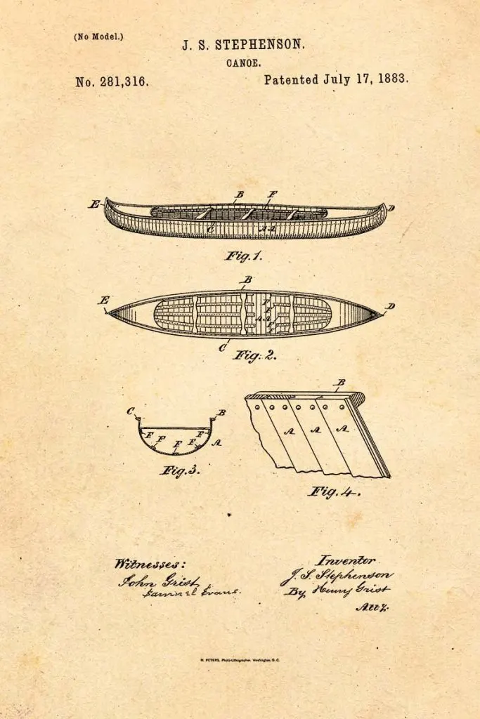 Canoe Patent 1883
