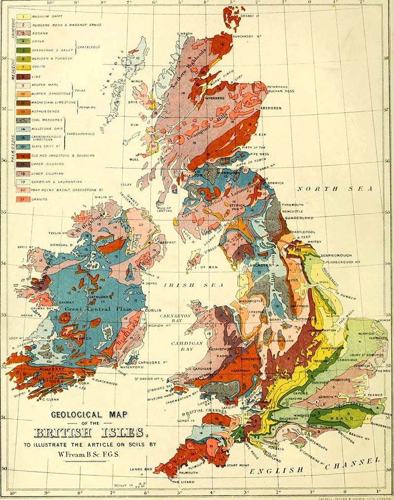 Geographical Map of the British Isles