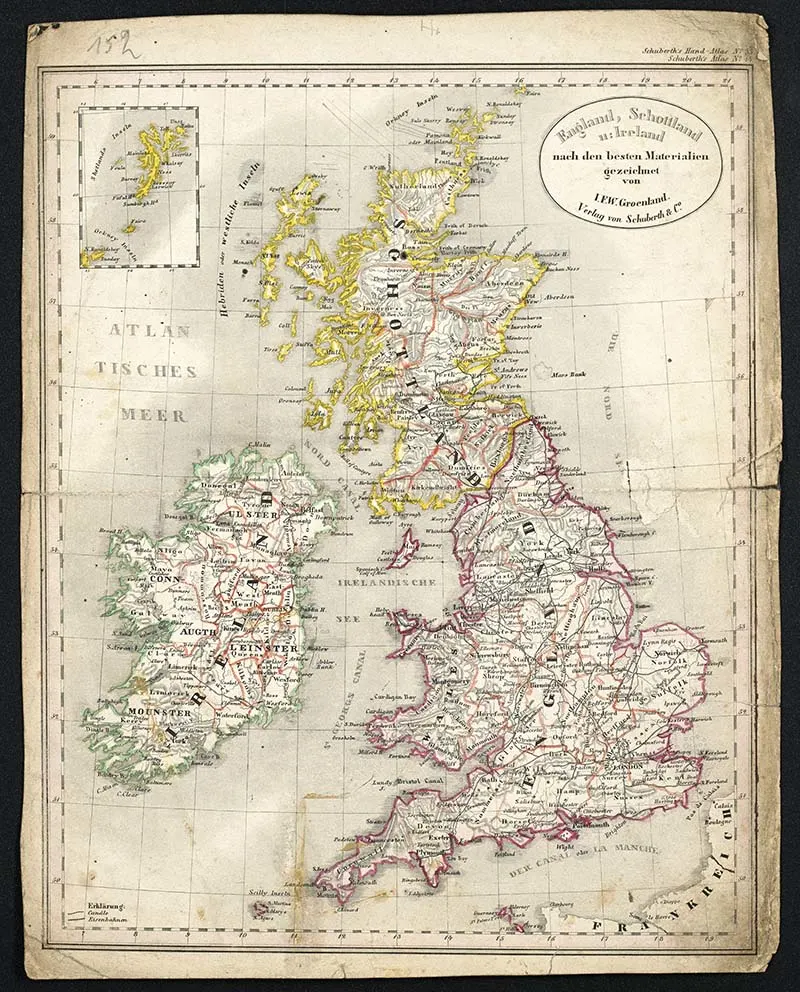 Map of England Scotland Wales and Ireland 1856