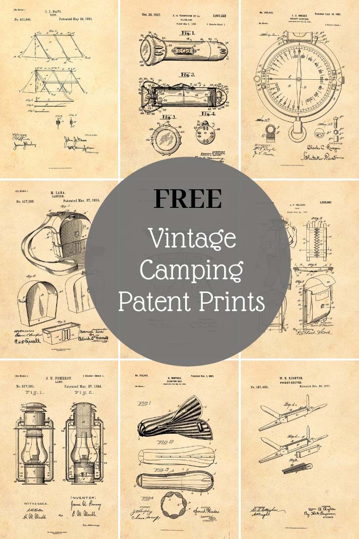 10 Camping and Scout patent prints