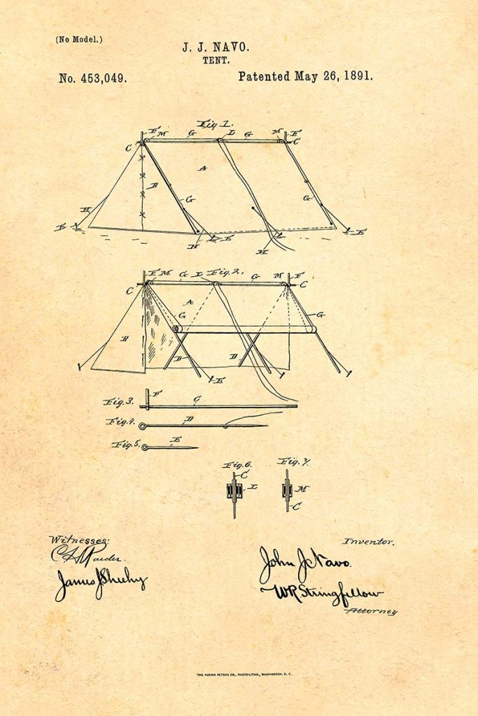 A - Frame tent patent 1891.