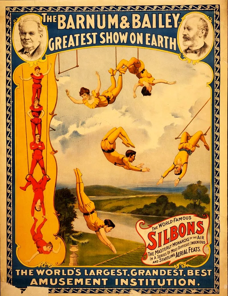 Barnum & Bailey Trapeze vintage circus poster