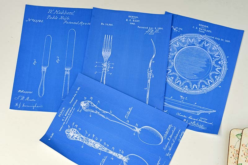 Blueprints for upcycled placemats