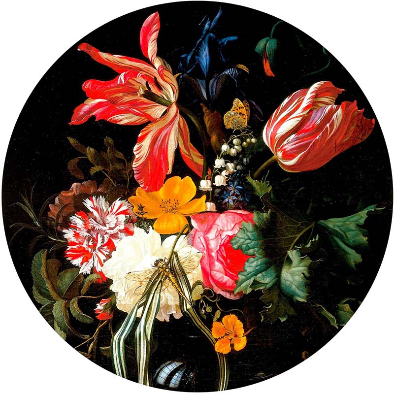 flowers decoupage tray image