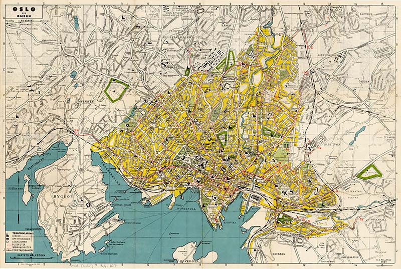 Vintage map of Oslo
