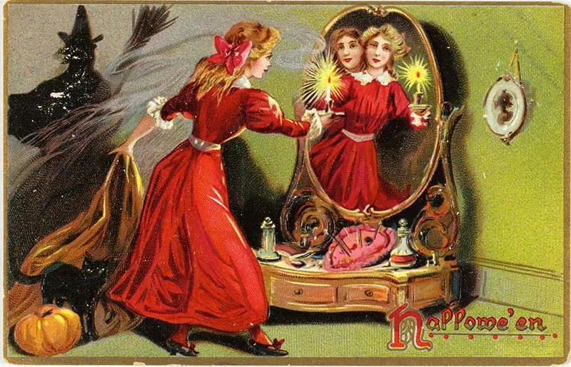 1880 vintage halloween postcard