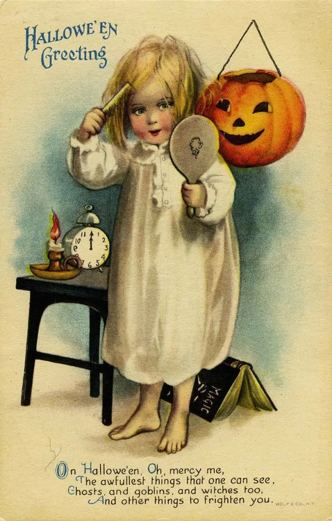 Vintage Halloween card and poem