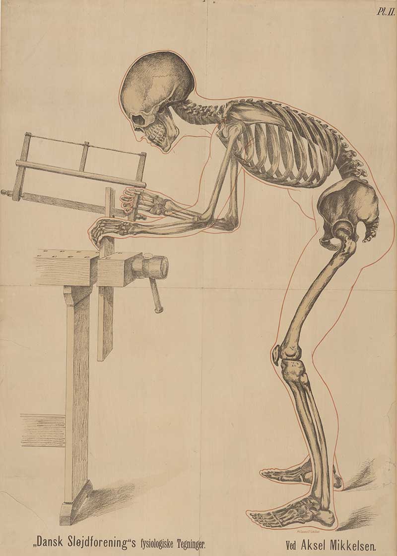 Danish skeleton of capenter at work