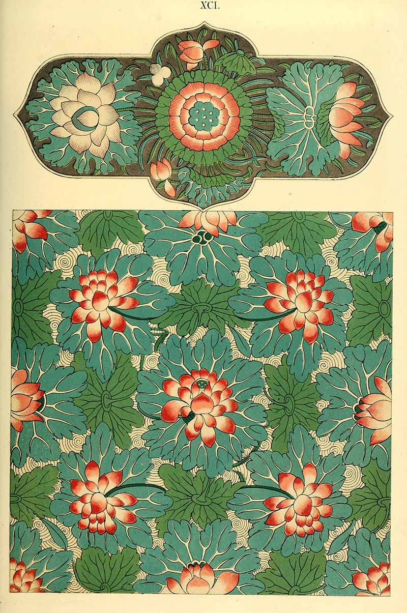 Traditional Chinese patterns from a small tray