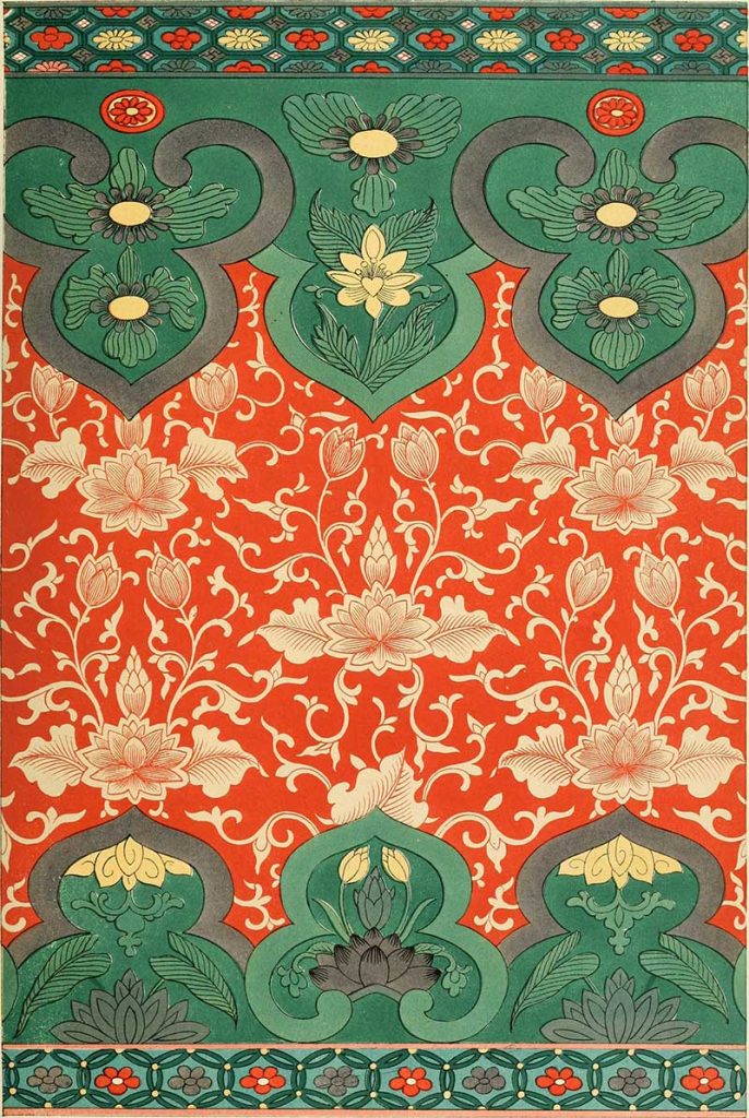 Teal and orange red pattern