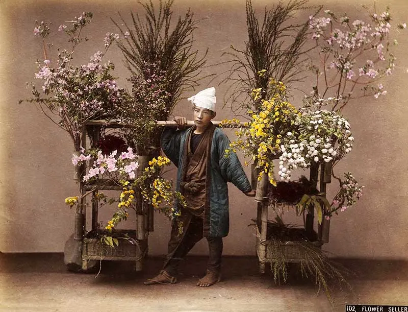 Kusakabe Kimbei Flower Seller