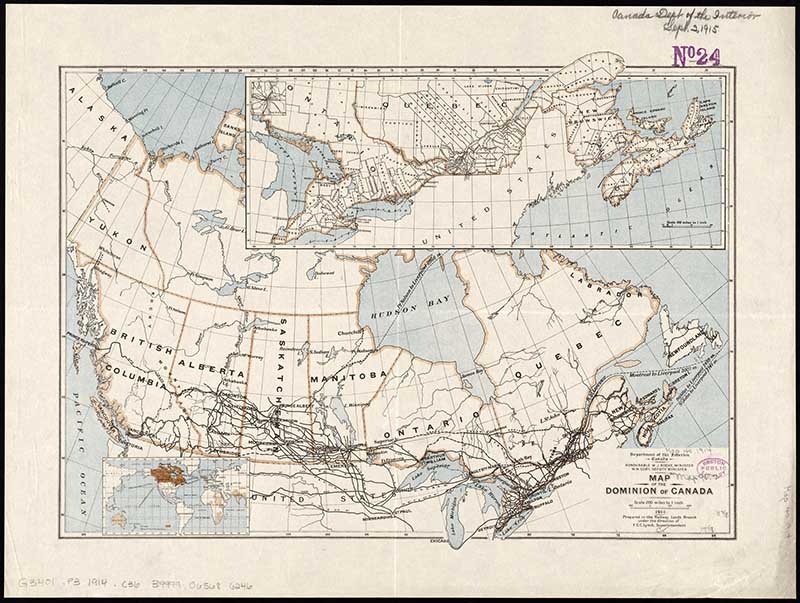 Old Map of Canada Railways